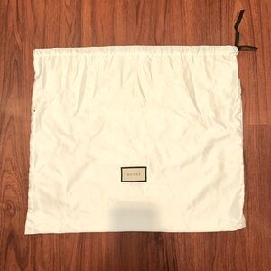 Gucci large white silky draw string dust bag